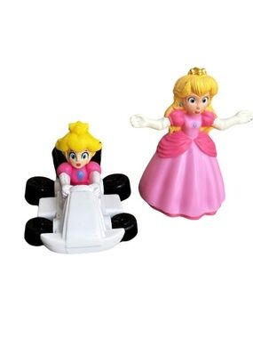 Nintendo Peach Figure and Peach in White Mario Kart